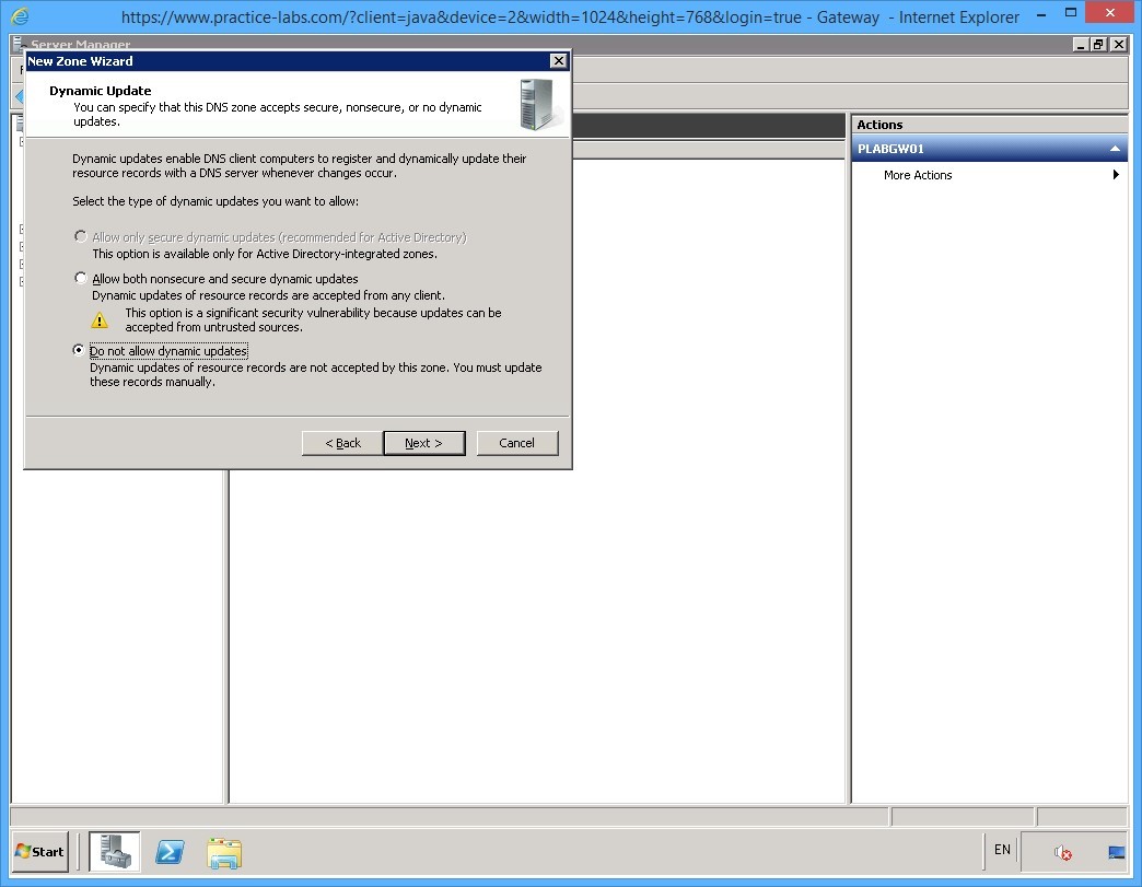 Practice Labs screenshot.